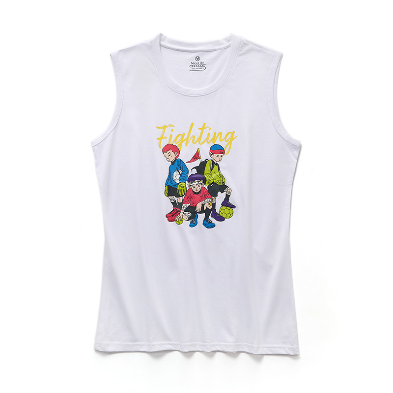 Bezruková vesta pre mužov zo 100% bavlny, voľný strih, kruhový výstrih, stredne hrubé tkanivo (161–180 g/m2) na leto