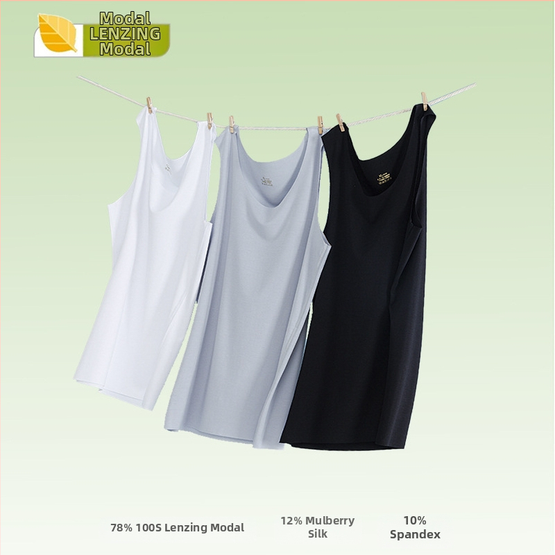 Vīriešu bezšuvju modal top, 70–80% modal, elastīgs, antibakteriāls, vasaras ultra-plāns