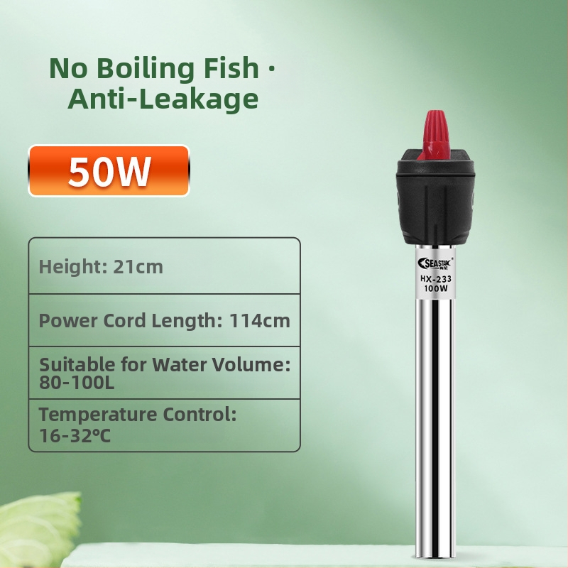 Nerezová vykurovacia tyč pre akvárium s automatickou reguláciou teploty, odolná proti výbuchu a energeticky úsporná