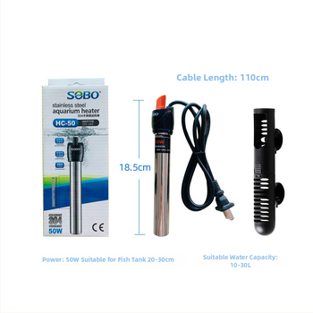 Songbao nerezová oceľová vykurovacia tyč pre akvárium, 400 g, model SB, automatická regulácia teploty