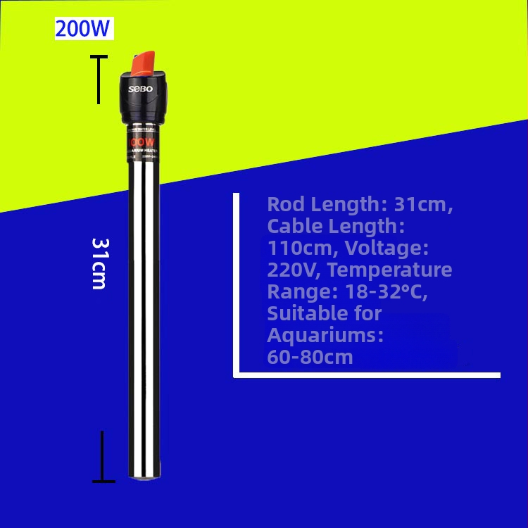 Songbao nerezová oceľová vykurovacia tyč pre akvárium, 400 g, model SB, automatická regulácia teploty