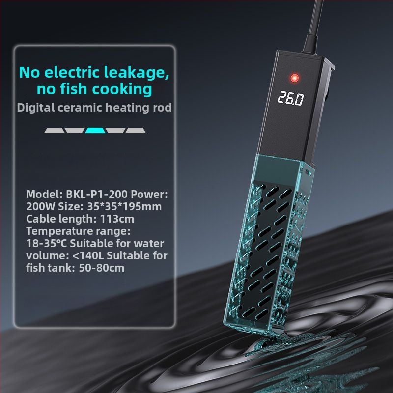 Keramická vykurovacia tyč do akvária s premenlivou frekvenciou, automatická regulácia teploty, presná regulácia teploty; výkon 50–500W, hmotnosť 428 g, model sz2025071503