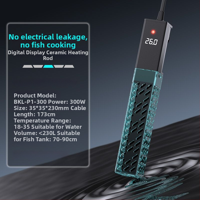 Keramická vykurovacia tyč do akvária s premenlivou frekvenciou, automatická regulácia teploty, presná regulácia teploty; výkon 50–500W, hmotnosť 428 g, model sz2025071503