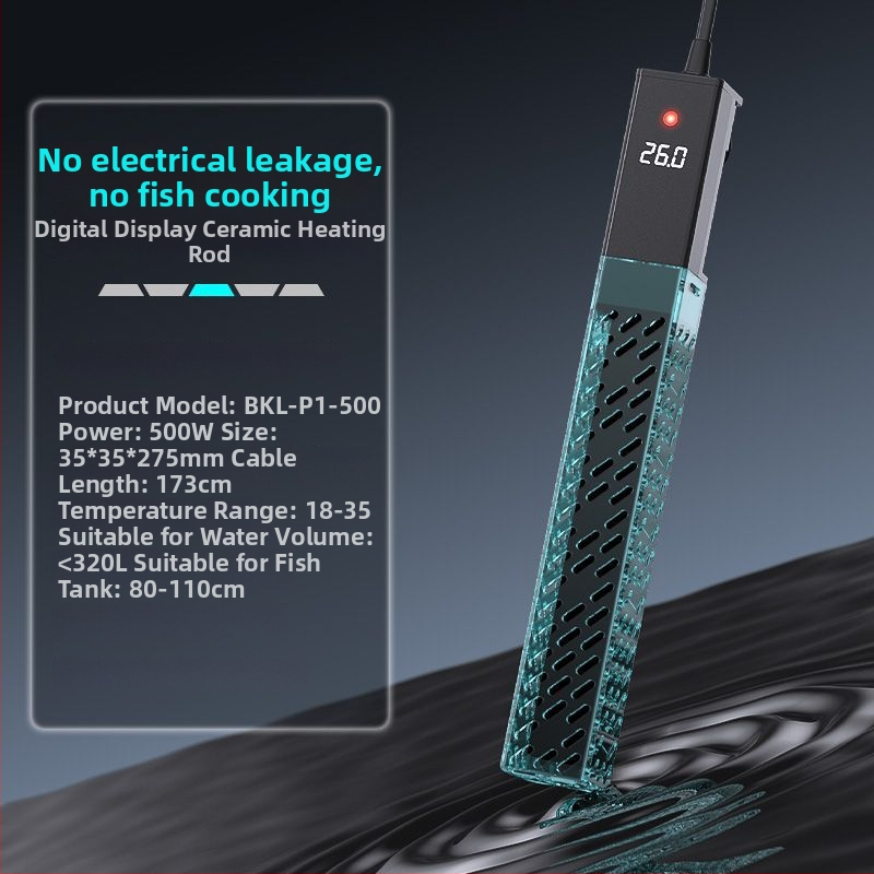Keramická vykurovacia tyč do akvária s premenlivou frekvenciou, automatická regulácia teploty, presná regulácia teploty; výkon 50–500W, hmotnosť 428 g, model sz2025071503