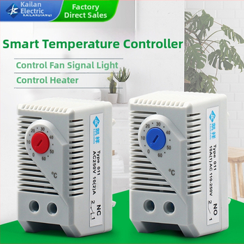 KLKTS011 Riadič teploty a vlhkosti s riadením ventilátora, mechanický spínač, montáž do skrinky (Teplota/Vlhkosť; Riadenie ventilátora; Mechanický spínač)