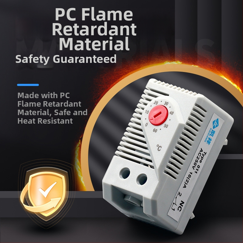 KLKTS011 Riadič teploty a vlhkosti s riadením ventilátora, mechanický spínač, montáž do skrinky (Teplota/Vlhkosť; Riadenie ventilátora; Mechanický spínač)