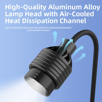 Akvarijná lampa s nastaviteľným zoomom, LED osvetlenie pre vodné rastliny, odolná voči striekajúcej vode, 4.2-16.8 W, 300-800 g, Berkule