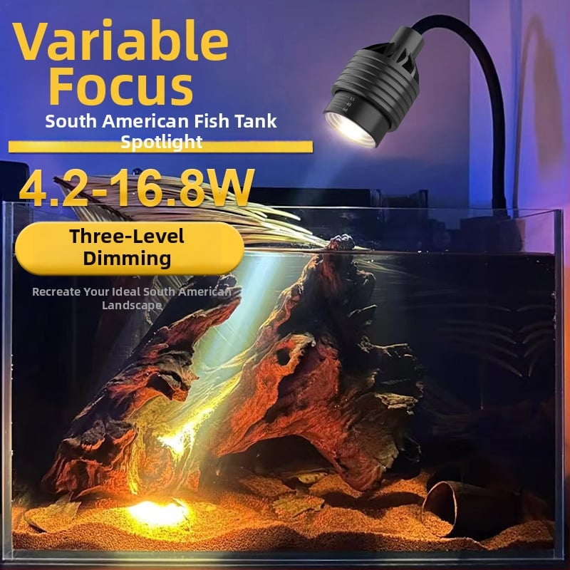 Akvarijná lampa s nastaviteľným zoomom, LED osvetlenie pre vodné rastliny, odolná voči striekajúcej vode, 4.2-16.8 W, 300-800 g, Berkule