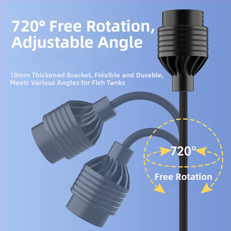 Akvarijná lampa s nastaviteľným zoomom, LED osvetlenie pre vodné rastliny, odolná voči striekajúcej vode, 4.2-16.8 W, 300-800 g, Berkule