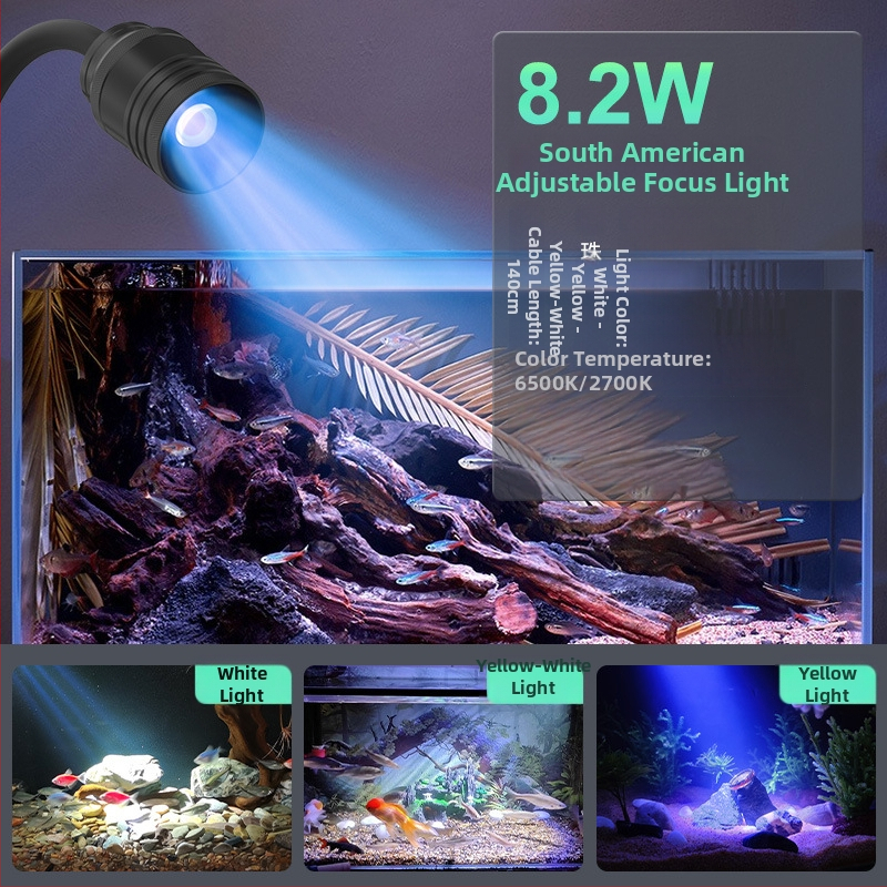 Akvarijná lampa s nastaviteľným zoomom, LED osvetlenie pre vodné rastliny, odolná voči striekajúcej vode, 4.2-16.8 W, 300-800 g, Berkule