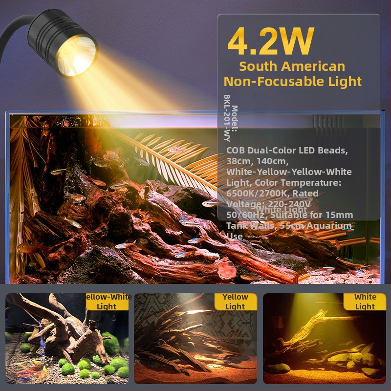 Akvarijná lampa s nastaviteľným zoomom, LED osvetlenie pre vodné rastliny, odolná voči striekajúcej vode, 4.2-16.8 W, 300-800 g, Berkule