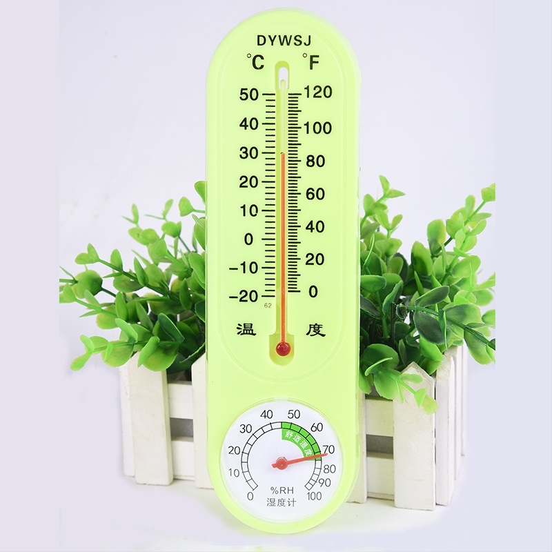 Nástenný vlhkomer a teplomer - vnútorná/vonkajšia teplota, DYWSJ, bez batérie, pre výučbu, chov a výsadbu