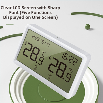 Deli хигрометър с дисплей за температура за бюро, двуцветен дисплей, кутия от 96 броя