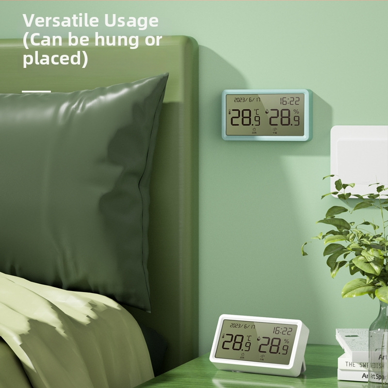 Deli хигрометър с дисплей за температура за бюро, двуцветен дисплей, кутия от 96 броя