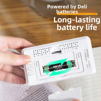 Teplomer do miestnosti značky Deli s veľkou LCD obrazovkou, na vnútorné použitie, batériové napájanie, stolný model