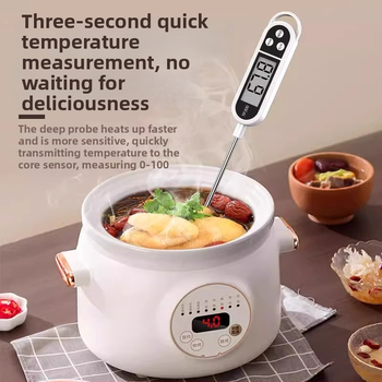 Teplomer na potraviny s sondou – vysoká presnosť, vhodný pre detské mlieko, kuchyňu, teplotu oleja a vody