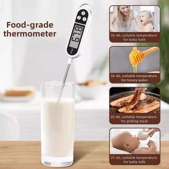 Teplomer na potraviny s sondou – vysoká presnosť, vhodný pre detské mlieko, kuchyňu, teplotu oleja a vody
