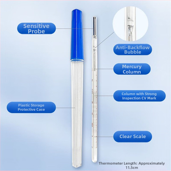 10 kusov trojuholníkový teplomer s ortuťou, model CRW23A, pre dojčatá a dospelých