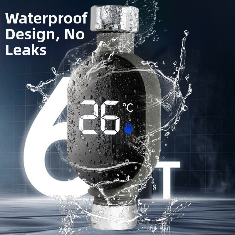 Vodný teplomer na kúpanie dieťaťa a detskú sprchu — Sprchový teplomér; Meranie teploty vody na kohútiku; Vizual LED displej