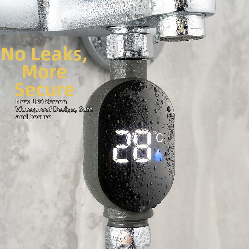 Veetermomeeter beebi vannitoaks ja laste dušile — Duše termomeeter; kraani veetemperatuuri näidik; visuaalne LED-ekraan