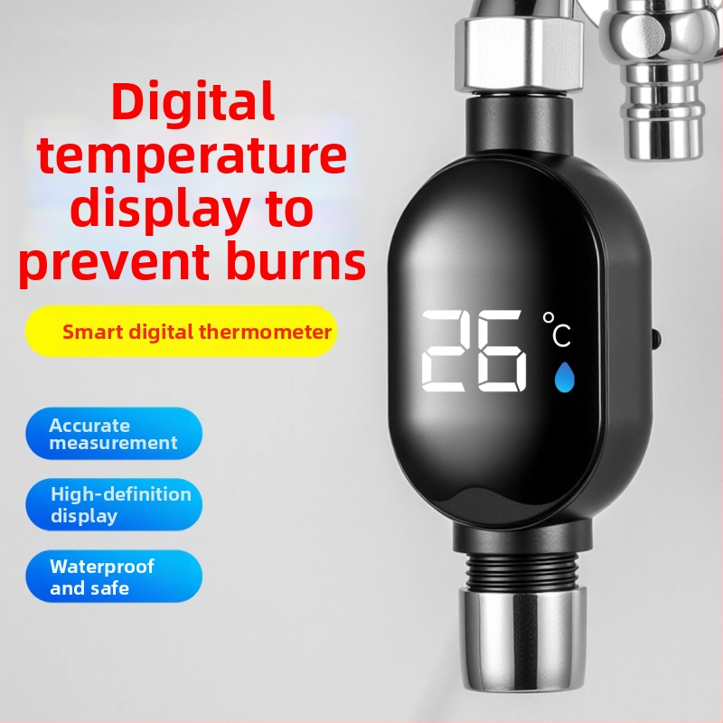Sprchový teploměr s LED displejom, inteligentným dotykovým displejom, digitálne zobrazenie teploty, 1-stupňové rozlíšenie, možnosť prispôsobenia