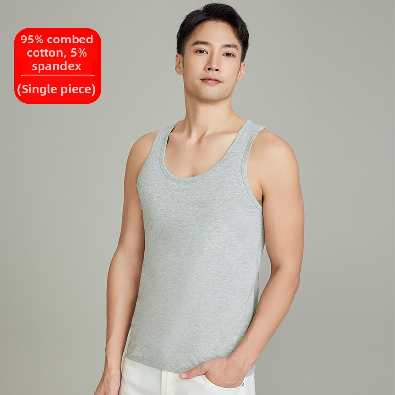 Unisex bavlnené tielko bez rukávov, priedušné a vlhkosť odvádzajúce, okrúhly výstrih, 95% bavlna 5% elastan, stredná hmotnosť látky 141–160 g/m2, leto/jar, všestranné