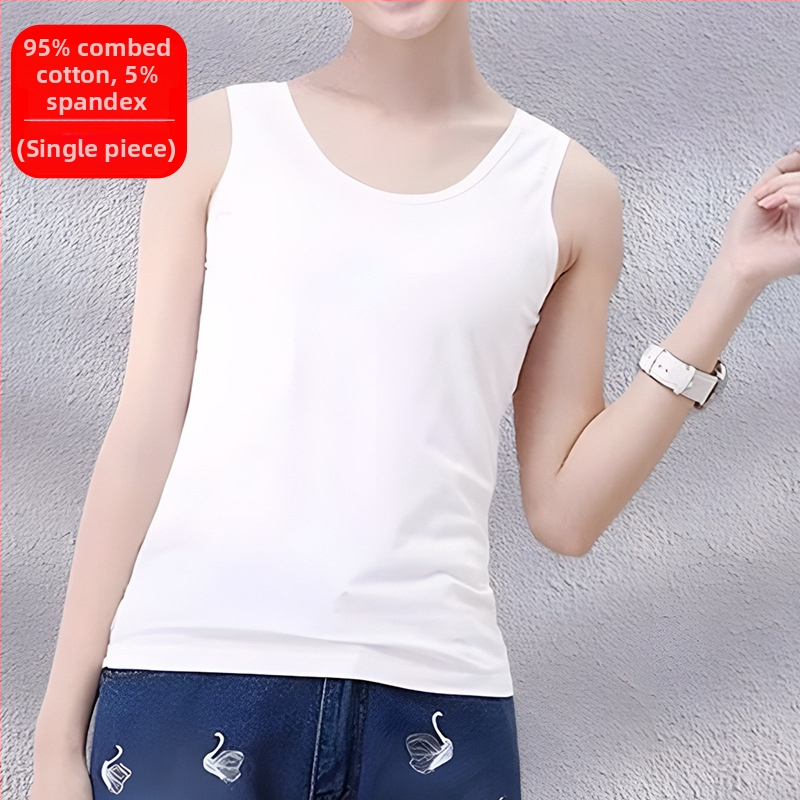 Unisex bavlnené tielko bez rukávov, priedušné a vlhkosť odvádzajúce, okrúhly výstrih, 95% bavlna 5% elastan, stredná hmotnosť látky 141–160 g/m2, leto/jar, všestranné