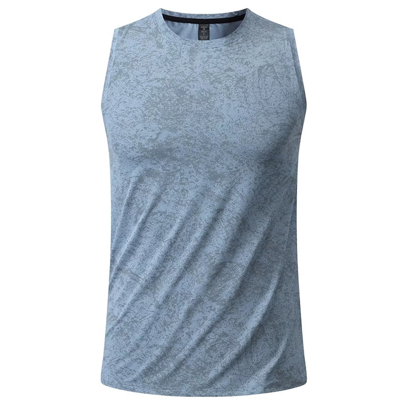 Pánske bez rukávov tank top, rýchloschnúci, 90% polyester + 10% elastán, priedušný, voľný strih