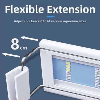 Akvarijné LED svetlo - vysoký jas, vodeodolné, plné spektrum, svetlo pre vodné rastliny, teleskopický stojan, ochrana očí