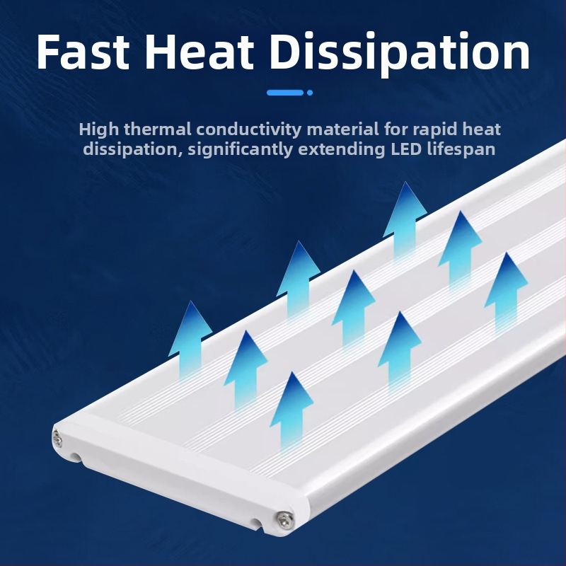 Akvarijné LED svetlo - vysoký jas, vodeodolné, plné spektrum, svetlo pre vodné rastliny, teleskopický stojan, ochrana očí