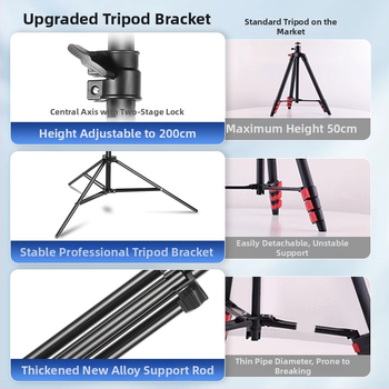 Fotografický stojan na osvetlenie, kovová konštrukcia, výška 70–210, priemery rúrok 22/19/16, tri uzly