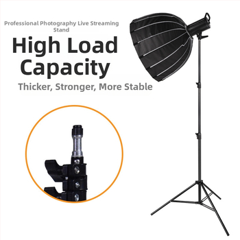 Fotografický stojan na osvetlenie, kovová konštrukcia, výška 70–210, priemery rúrok 22/19/16, tri uzly