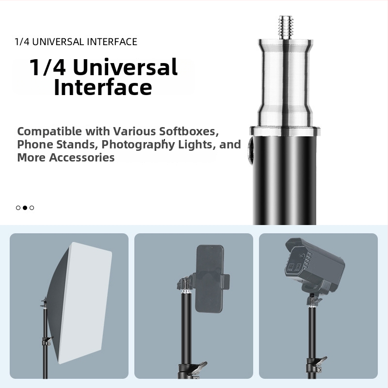 Fotografický stojan na osvetlenie, kovová konštrukcia, výška 70–210, priemery rúrok 22/19/16, tri uzly