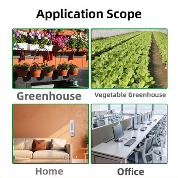 Vnútorný teploměr a vlhkomer, dlhý nástenný model, vhodný pre domácnosť, skleníky, poľnohospodárstvo a akvakultúru; k dispozícii súkromná značka.