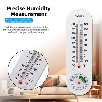 Vnútorný teploměr a vlhkomer, dlhý nástenný model, vhodný pre domácnosť, skleníky, poľnohospodárstvo a akvakultúru; k dispozícii súkromná značka.