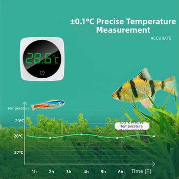 Akváriový teplomer – vysokopresný digitálny senzor teploty vody, ABS + kov