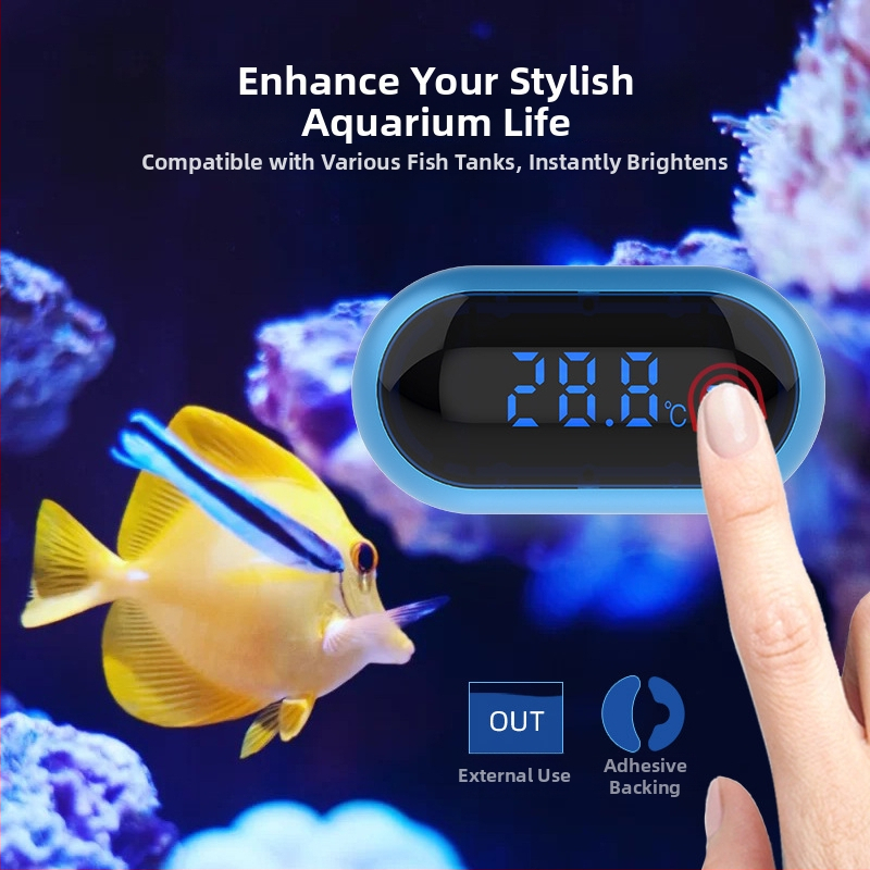 Akvaariumi termomeeter – kõrge täpsusega digitaalne veetemperatuuri sensor, ABS + metall
