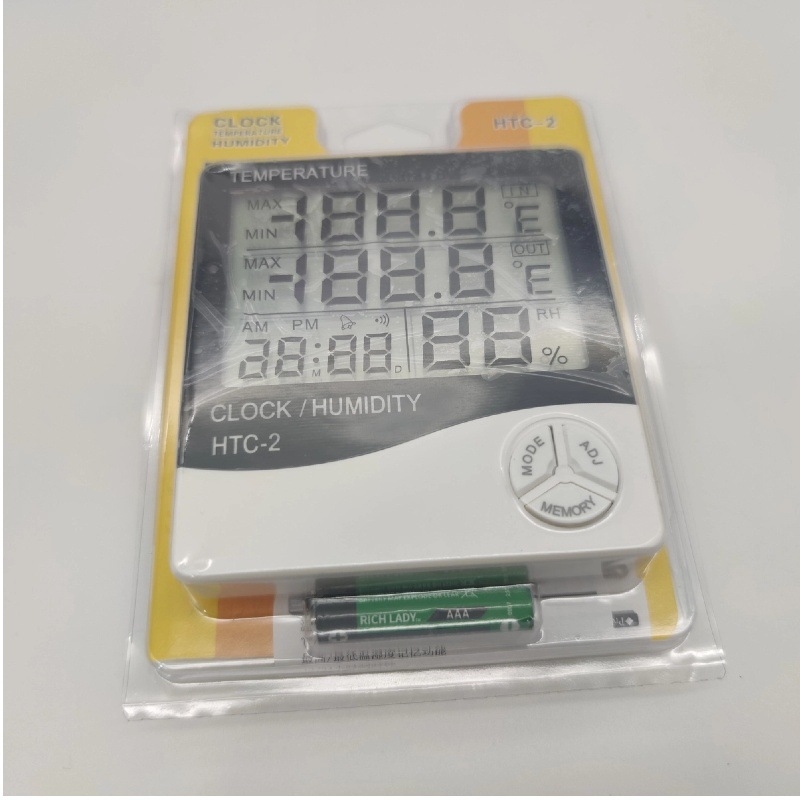 Teplomerač pre vnútornú/vonkajšiu teplotu a vnútornú vlhkosť — presnosť teploty ±1°C, presnosť vlhkosti ±5%, napájanie batériou typu 7