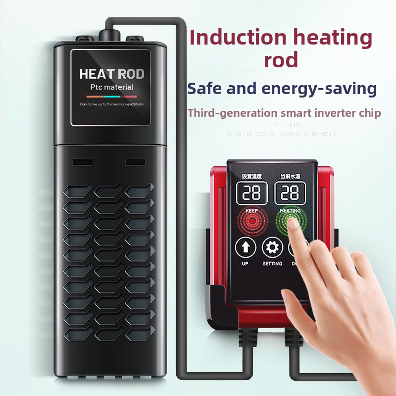 PTC vykurovacia tyč pre akvárium s automatickou reguláciou teploty a inteligentným riadením s frekvencioureguláciou, Einas, 50-1200W