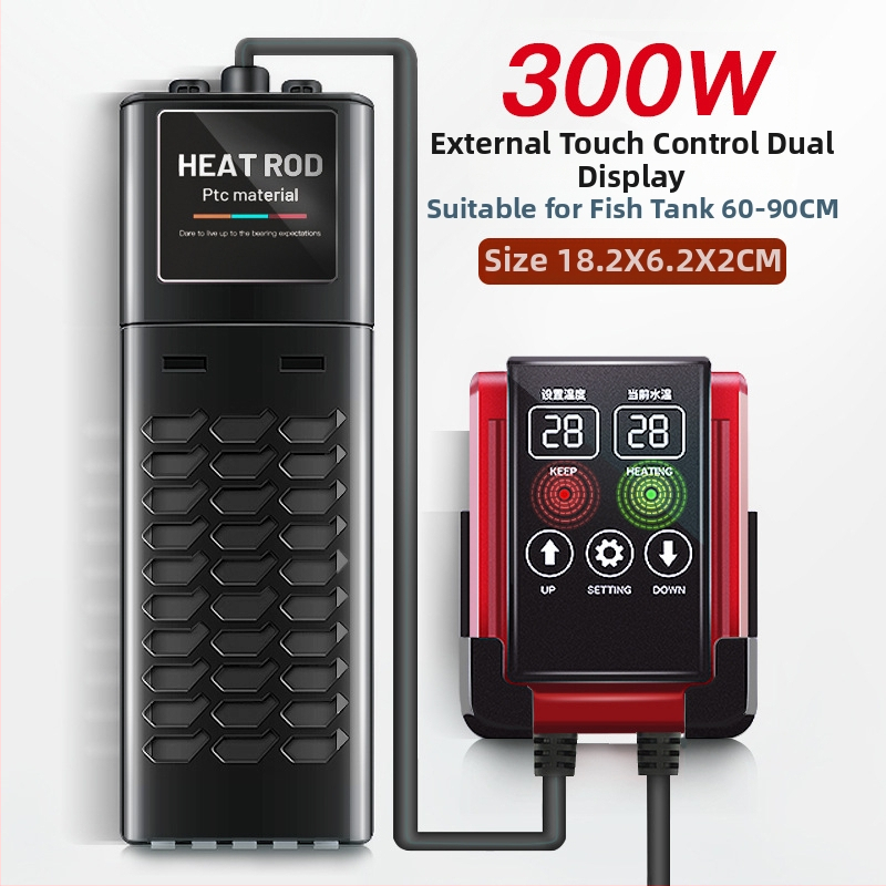 PTC vykurovacia tyč pre akvárium s automatickou reguláciou teploty a inteligentným riadením s frekvencioureguláciou, Einas, 50-1200W