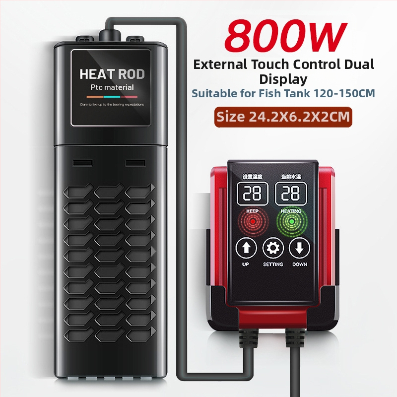 PTC vykurovacia tyč pre akvárium s automatickou reguláciou teploty a inteligentným riadením s frekvencioureguláciou, Einas, 50-1200W