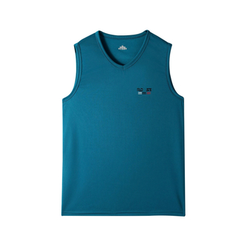 Pánska bezrukávová rýchloschnúca vesta s okrúhlym výstrihom, sieťovaná priedušná tkanina, 100% polyester, stredná hmotnosť 141-160 g/m2, celoročne