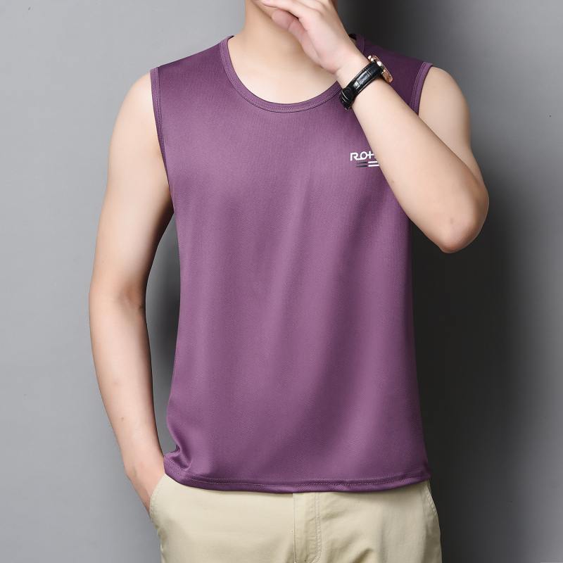 Pánska bezrukávová rýchloschnúca vesta s okrúhlym výstrihom, sieťovaná priedušná tkanina, 100% polyester, stredná hmotnosť 141-160 g/m2, celoročne