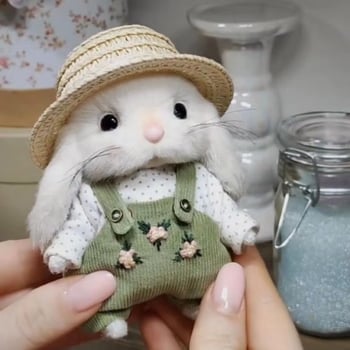 Nyuszi plüss játék — rövid plüss, PP pamut töltőanyag, egyedi logóval készített megrendelés, privát címke, 4–6 éveseknek