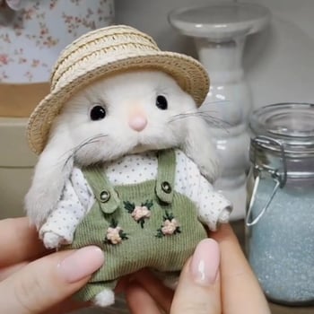 Nyuszi plüss játék — rövid plüss, PP pamut töltőanyag, egyedi logóval készített megrendelés, privát címke, 4–6 éveseknek