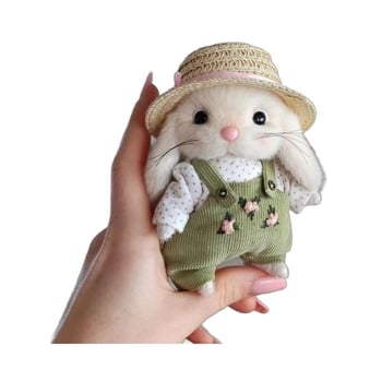 Nyuszi plüss játék — rövid plüss, PP pamut töltőanyag, egyedi logóval készített megrendelés, privát címke, 4–6 éveseknek