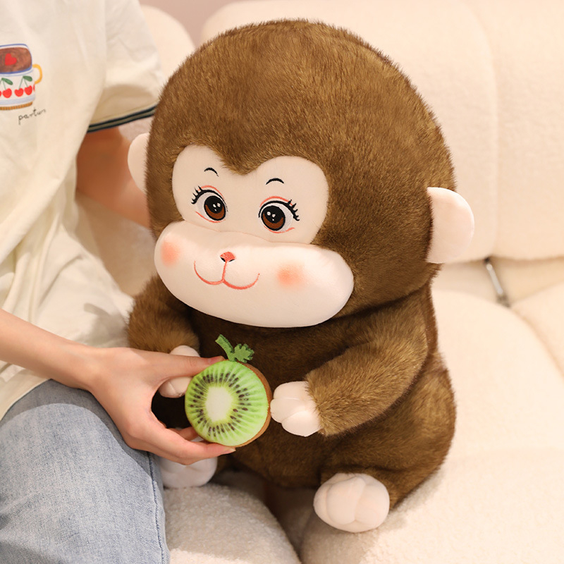 Ze Xun plišana majmunka — izuzetno mek pliš, PP pamuk punjenje, pakiranje mrežasta vrećica, OEM logo