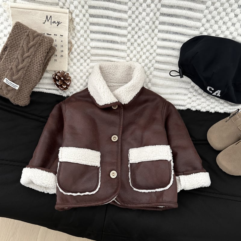 Detská bunda s fleecovou podšívkou, teplá, korejský štýl, unisex, krátky strih