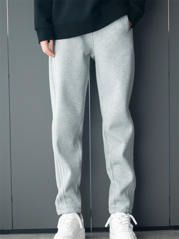 Pánske športové nohavice — rovný strih, voľný strih, sametová látka, Cupro vlákna, zimné