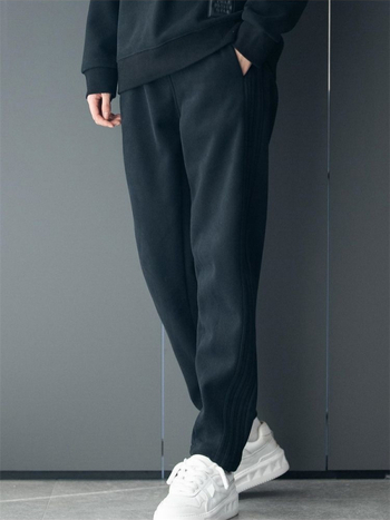 Pánske športové nohavice — rovný strih, voľný strih, sametová látka, Cupro vlákna, zimné